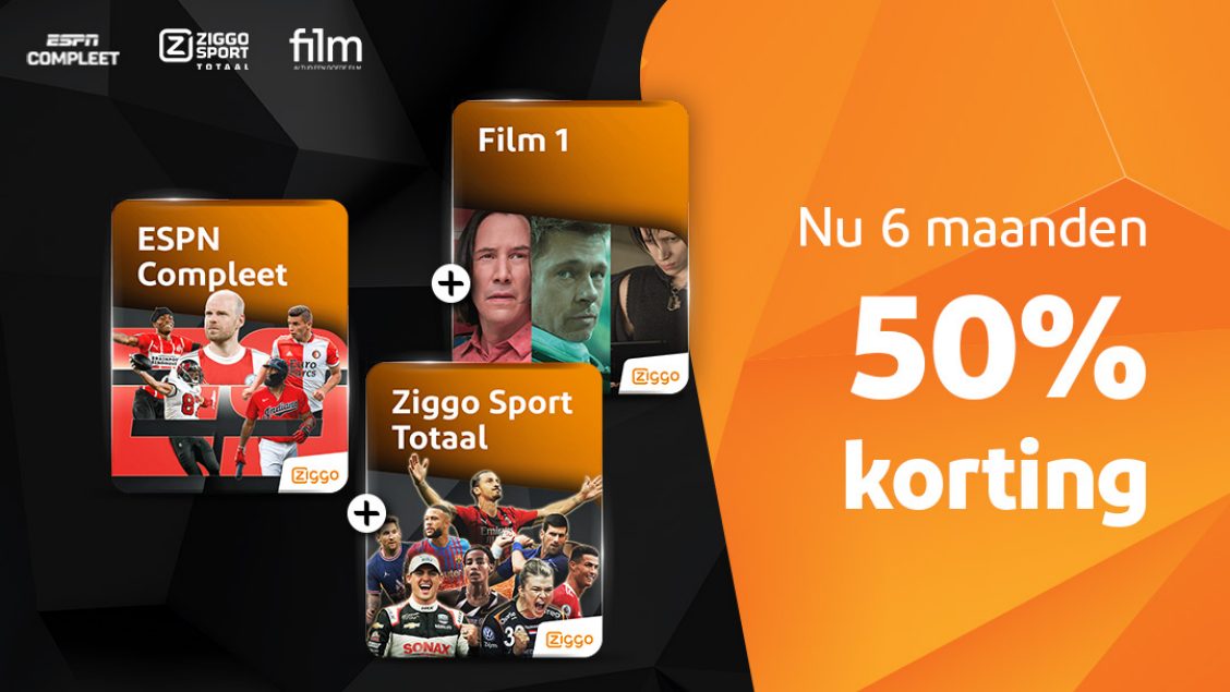 Ziggo Sport Totaal en ESPN Eredivisie eerste 4 maanden 50% korting