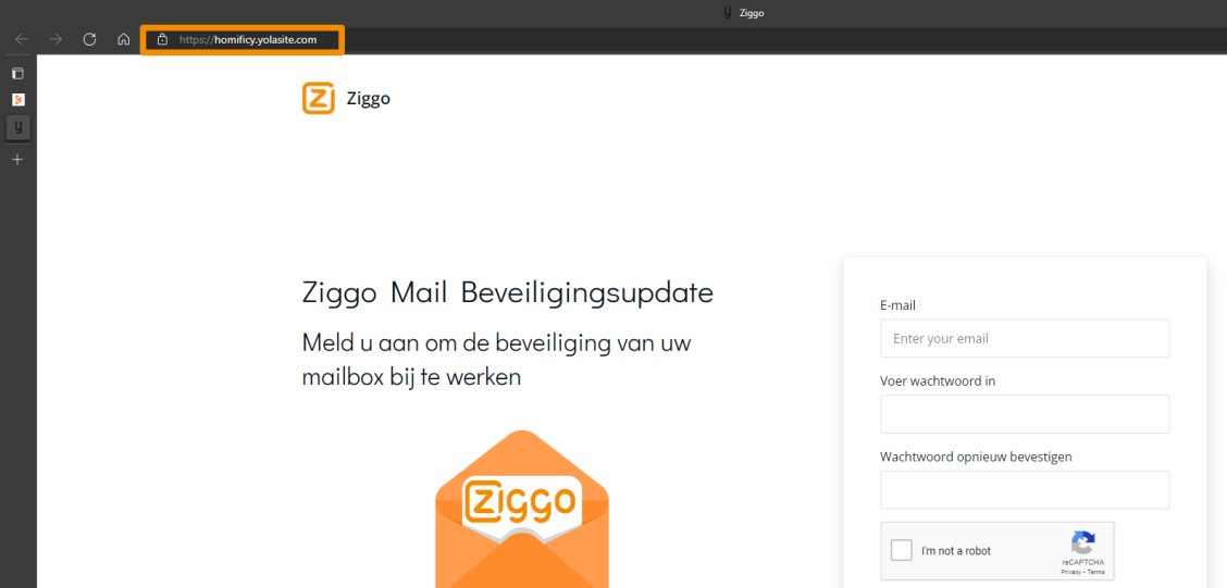 Voorbeeld van phishing - Ziggo.nl <klantcom@mobna.com> Je hebt een Ziggo voucher ontvangen vanwege je vertrouwen in onze. Geniet er nu van Hallo We hebben u willekeurig geselecteerd om deel te nemen aan onze anonieme enquete van 30 seconden over uw winkelervaring bij ons. Aan het einde beloven we je een beloning van minimaal 500 euro, als dank voor je deelname en voor het geven van waardevolle feedback. Bedankt voor je tijd ! Antwoord hier