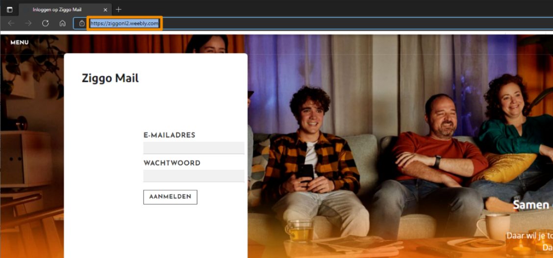 Voorbeeld van phishing - Ziggo.nl <klantcom@mobna.com> Je hebt een Ziggo voucher ontvangen vanwege je vertrouwen in onze. Geniet er nu van Hallo We hebben u willekeurig geselecteerd om deel te nemen aan onze anonieme enquete van 30 seconden over uw winkelervaring bij ons. Aan het einde beloven we je een beloning van minimaal 500 euro, als dank voor je deelname en voor het geven van waardevolle feedback. Bedankt voor je tijd ! Antwoord hier