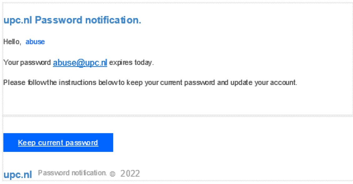 Voorbeeld van phishing - Ziggo.nl <klantcom@mobna.com> Je hebt een Ziggo voucher ontvangen vanwege je vertrouwen in onze. Geniet er nu van Hallo We hebben u willekeurig geselecteerd om deel te nemen aan onze anonieme enquete van 30 seconden over uw winkelervaring bij ons. Aan het einde beloven we je een beloning van minimaal 500 euro, als dank voor je deelname en voor het geven van waardevolle feedback. Bedankt voor je tijd ! Antwoord hier