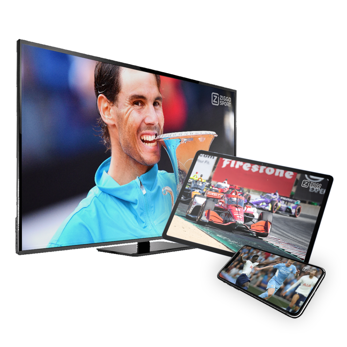 Kijk altijd en overal live wedstrijden en programma's met Ziggo GO