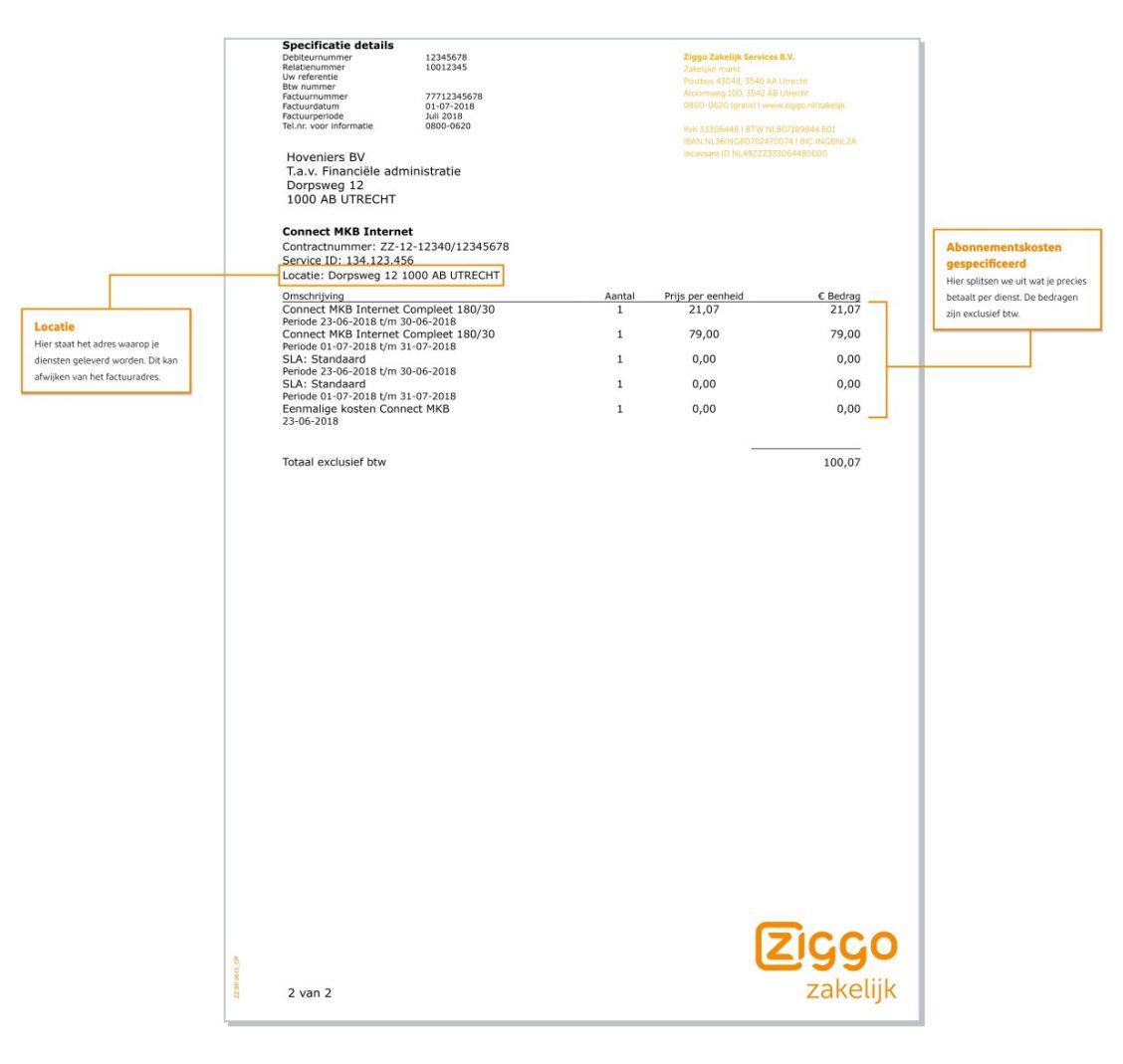 Factuur uitgelegd | Klantenservice | Ziggo Zakelijk
