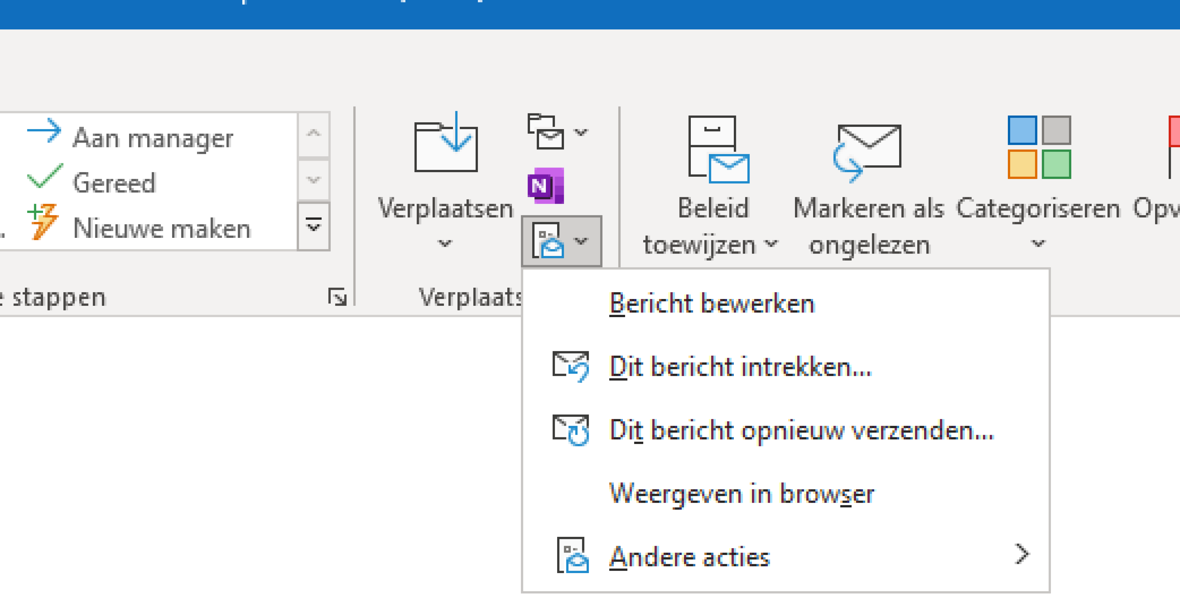 Verzonden mail terugtrekken