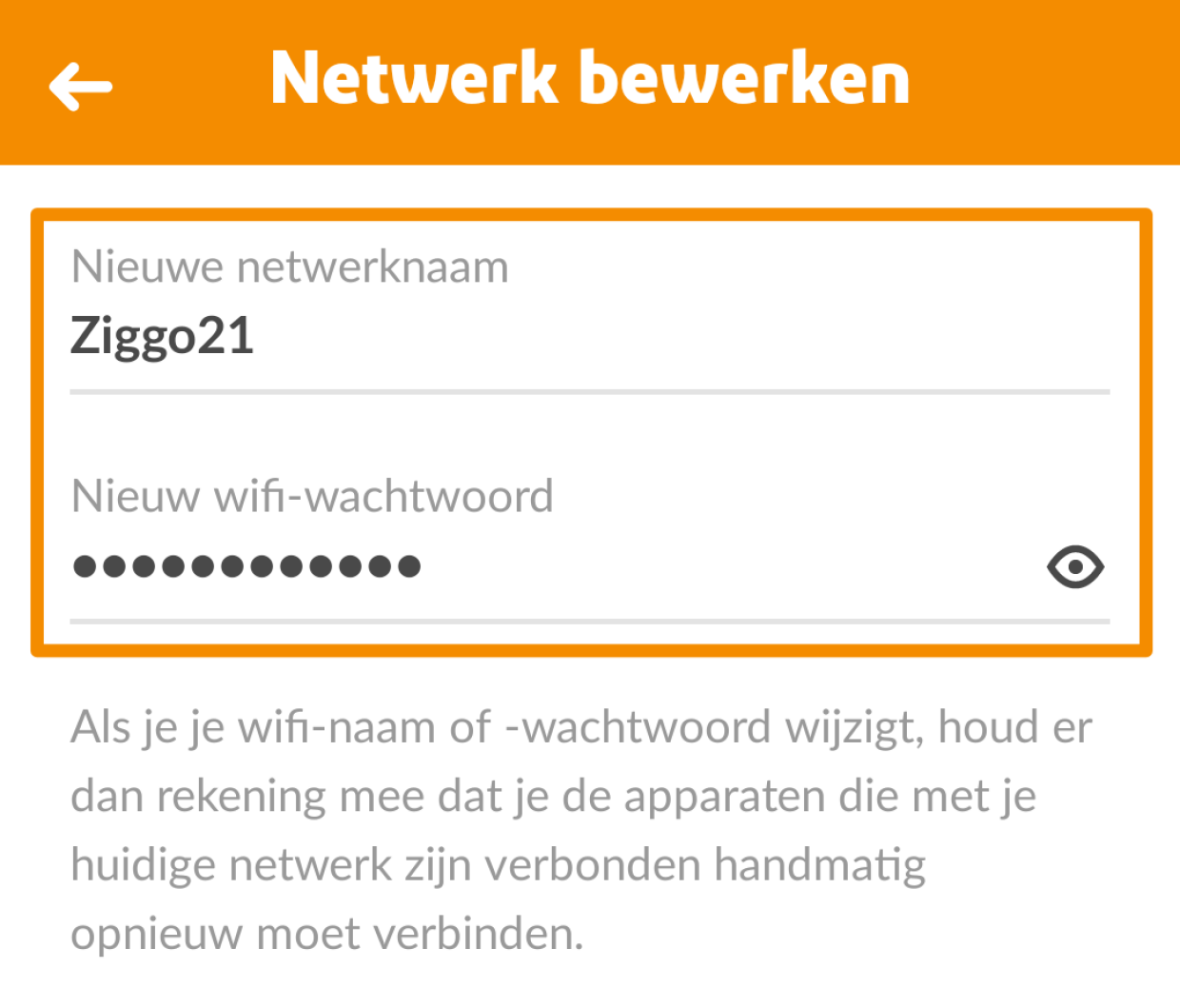 wijzigen Klantenservice Ziggo