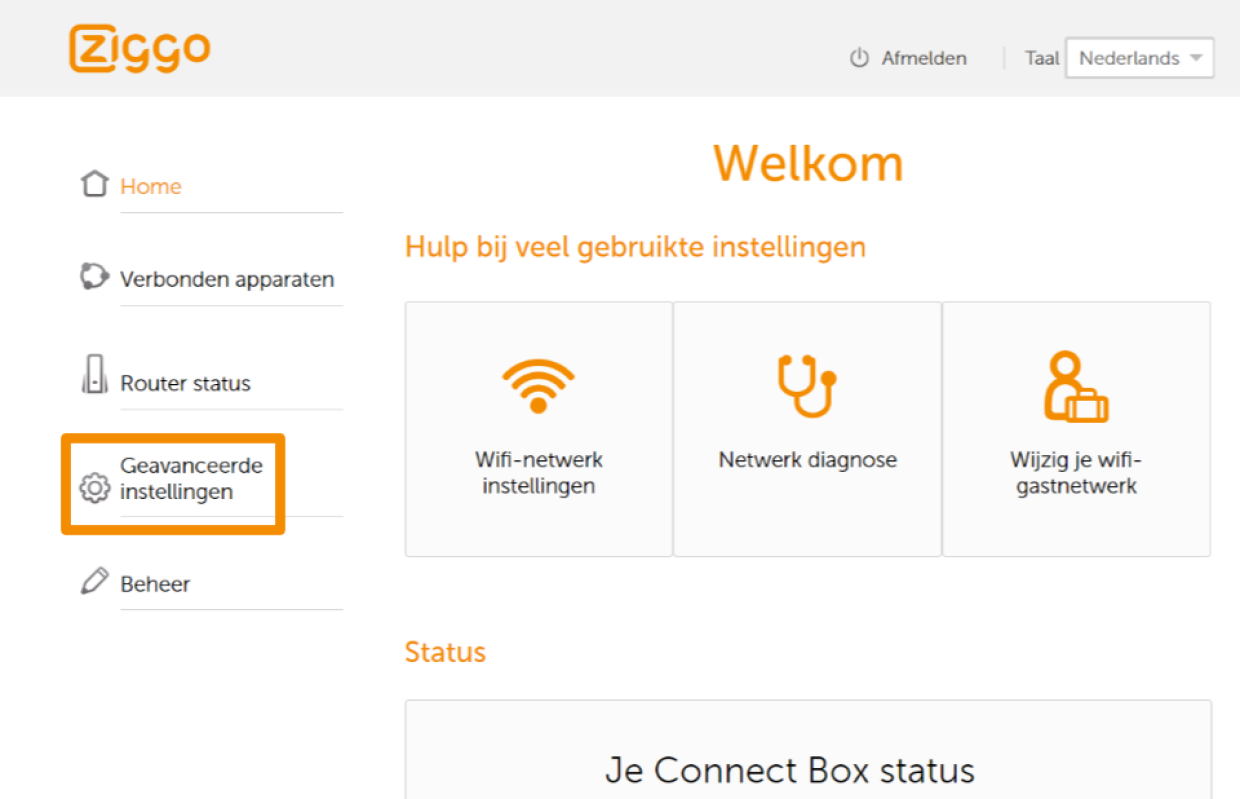 Wifi van je wifimodem uitzetten Klantenservice Ziggo