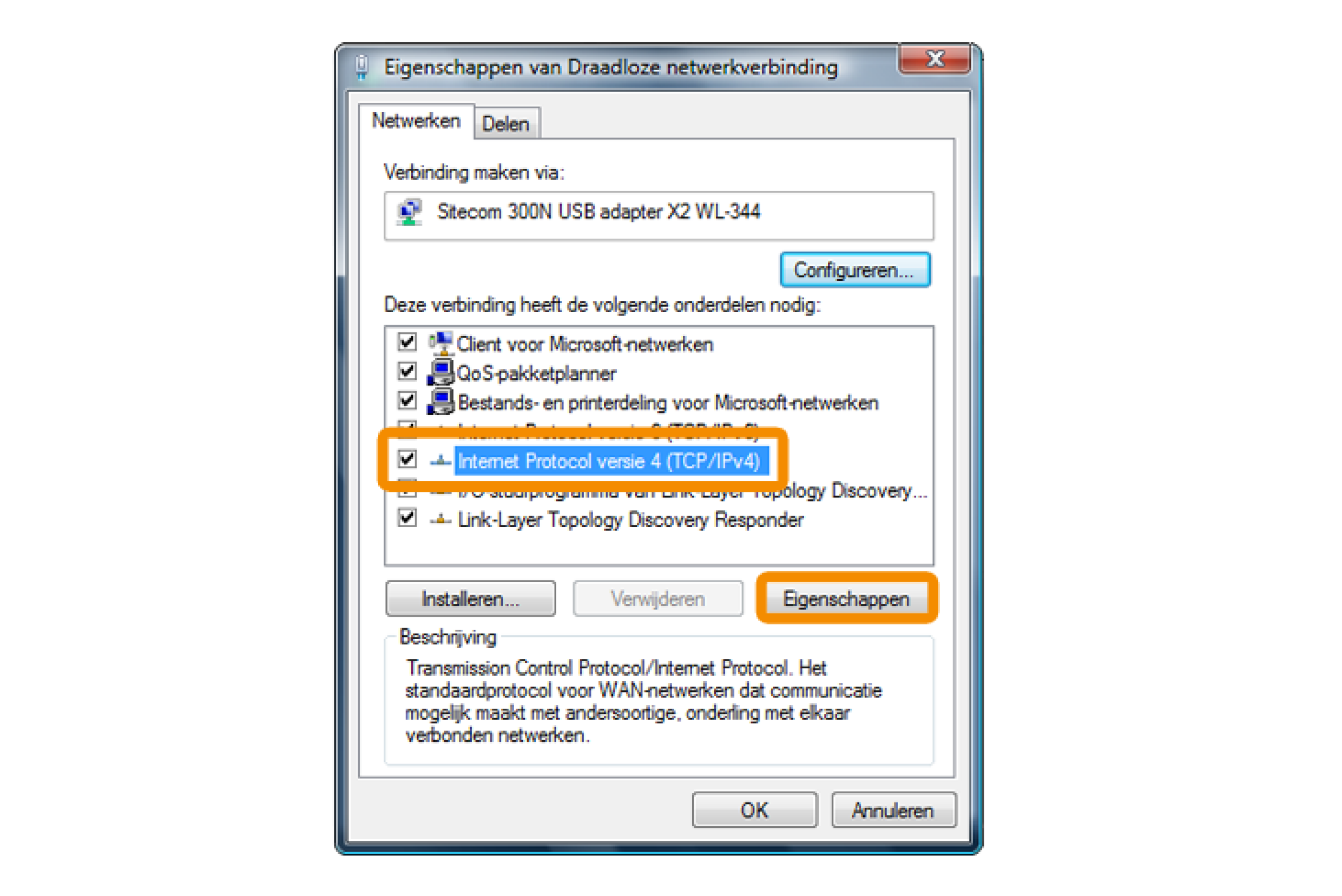 VAST IP ADRES INSTELLEN IN MODEM visual data 6